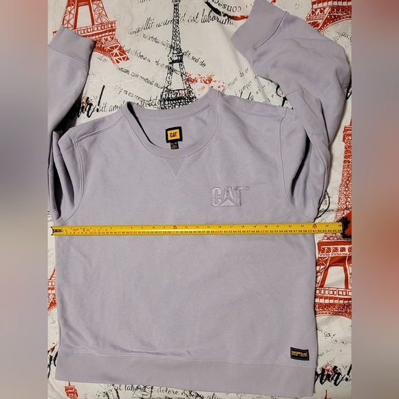 CAT Caterpillar Women's Lilac Crewneck Sweatshirt, size XL - Picture 7 of 9